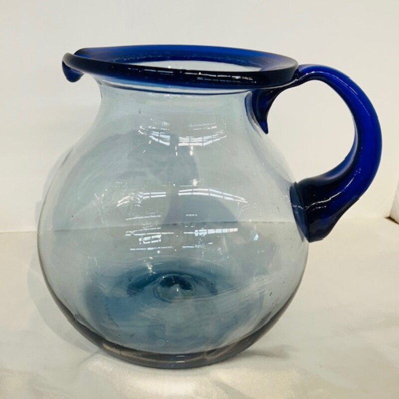 Heavy Blown Glass Pitcher