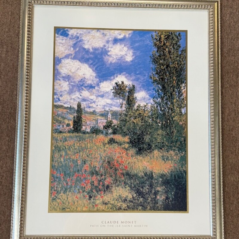 Claude Monet Path on the Ile Saint Martin Print
Blue Green Red White Silver Size: 25 x 31H