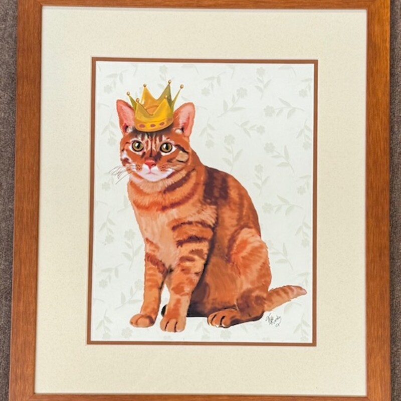 Ginger Cat With Crown Print
Orange White Yellow Size: 18 x 21H