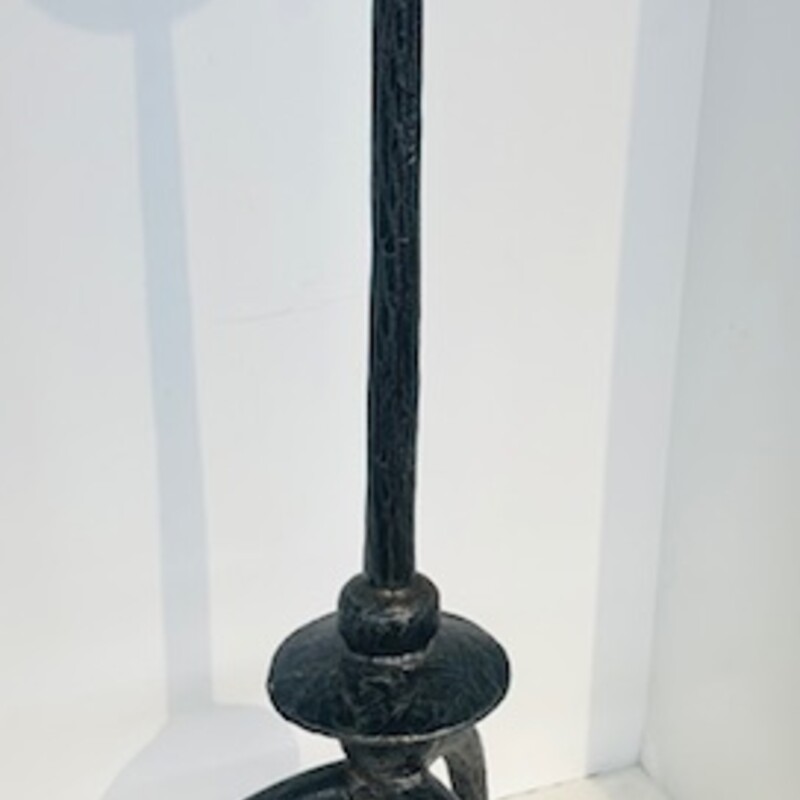 Iron 3 Legged Candleholder
as is/ some rusting at top
 Black, Size: 10x26H