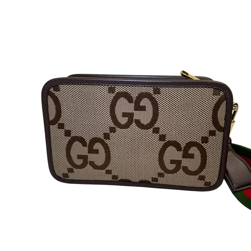 Gucci Camera Jumbo Canvas Bag<br />
<br />
Style Code:695075 2184<br />
<br />
Dimensions: 9 L x 5 H inches<br />
<br />
In very good condition. Very minor scratches on hardware.<br />
<br />
Comes with the original dust bag and box.