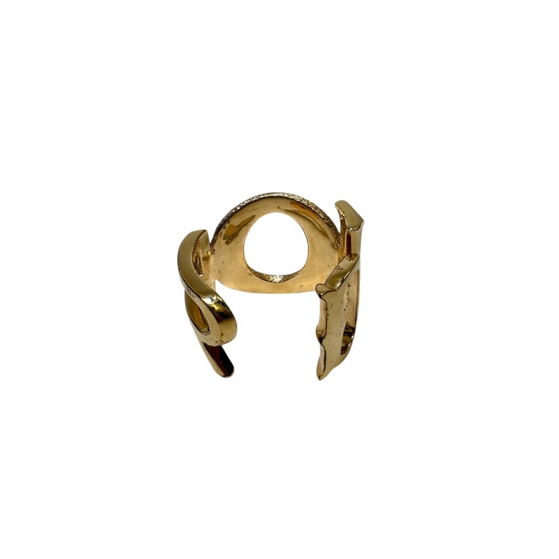 Dior Logo Gold Tone Cuff<br />
<br />
Size Small<br />
<br />
In very good condition. Some surface scratches.<br />
<br />
Does not come with the original dust bag or box.