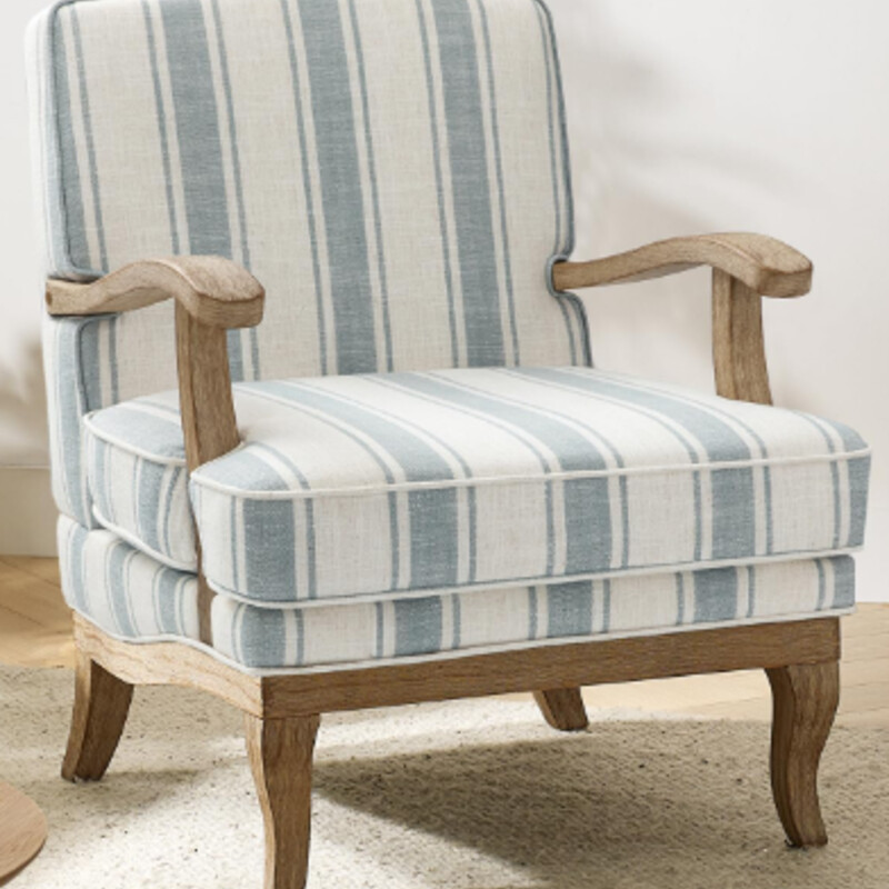 Striped Wood Arm Chair