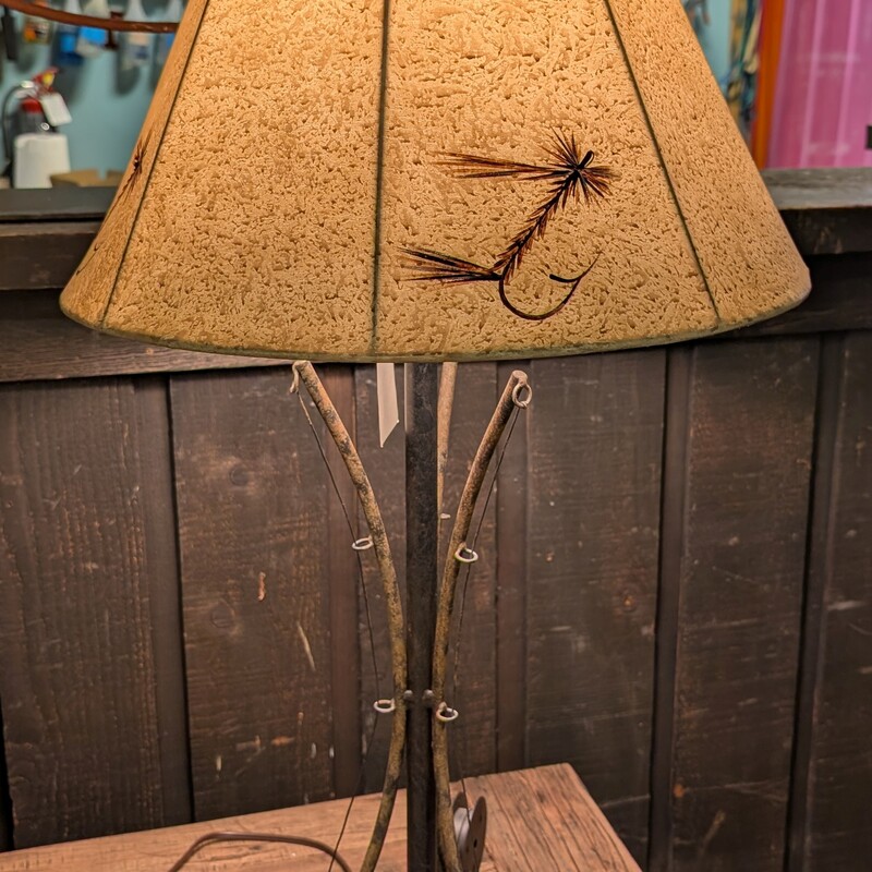 Fly Fishing Table Lamp, Painted Shade
18w x 34h