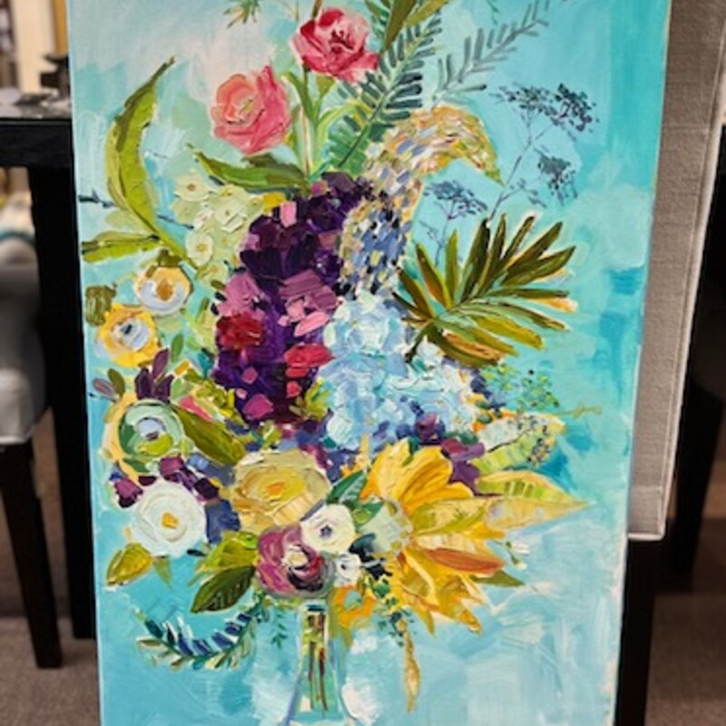Oil Floral In Vase Canvas