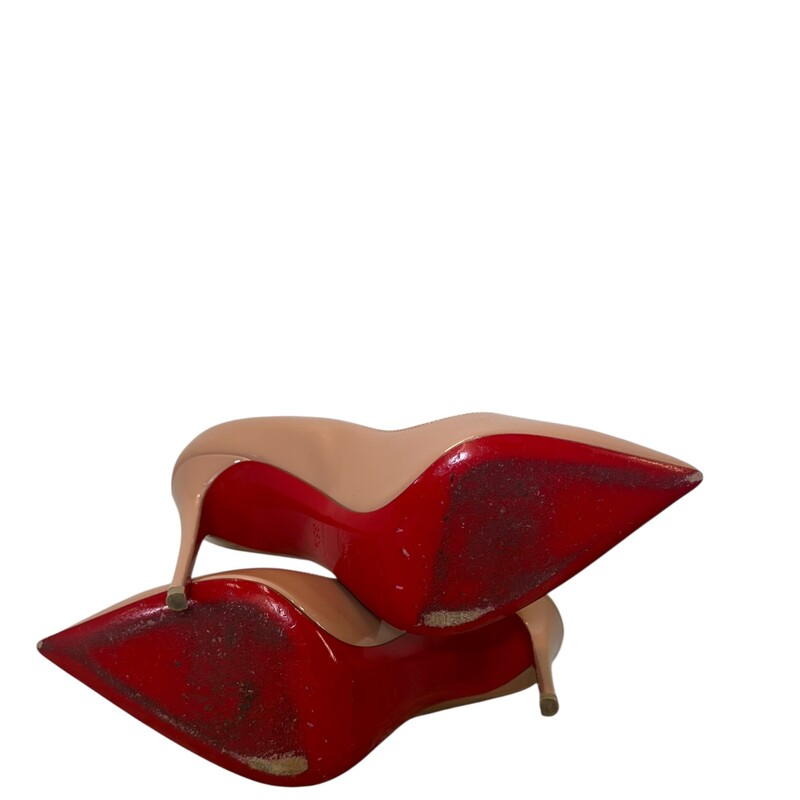 Chrisitan Loubouitn Louboutin Pigalle 100 Nude<br />
<br />
Size: 35.5<br />
<br />
In very good condition. Some wear on bottoms.<br />
<br />
Does come with the original dust bag and box.