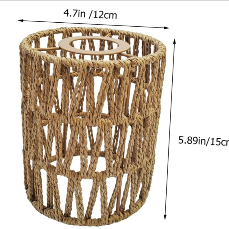 Modern Rope Lampshade
Natural Woven Rope
Size: 5x6H
Hanging lamp shades:chinese style design, woven lampshade is fashionable and beautiful, adding some personality to decor,rope lamp shades.
NEW Retail $15
Matching Shades Sold Separately