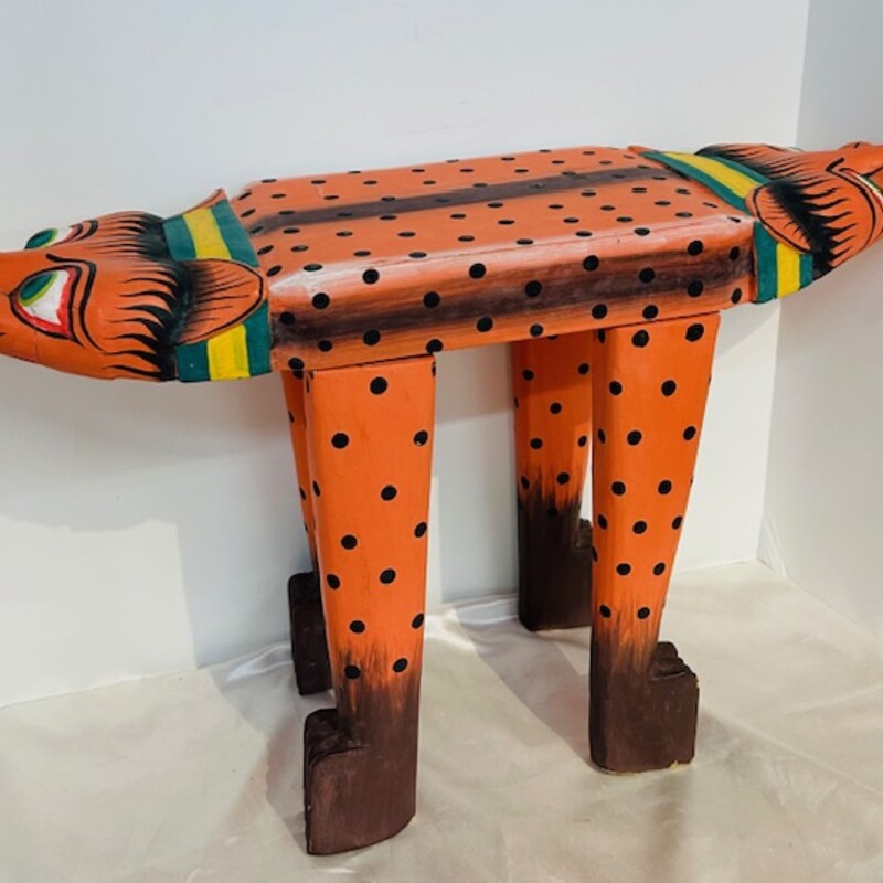 Folk Art Wood Mini Cat