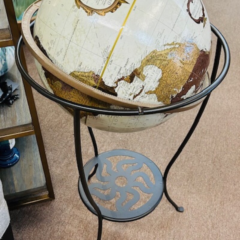 Ornate Globe on Metal Stand
Tan Brown Cream Size: 20 x 36H