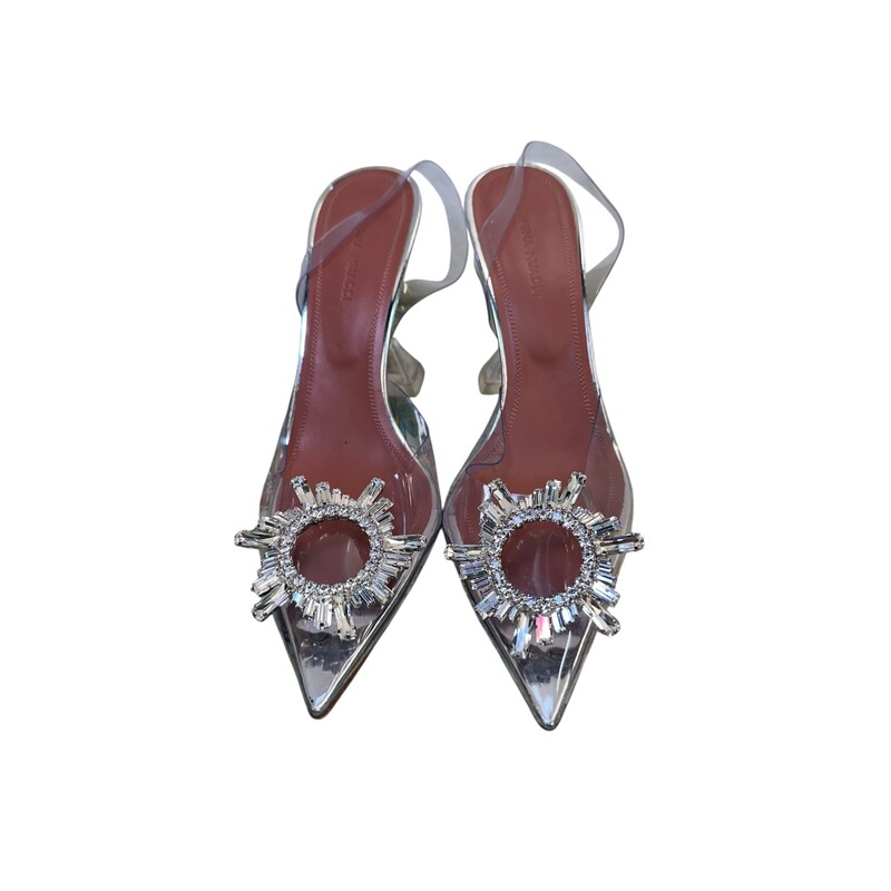 Amina Mauddi Begum Crystal Clear<br />
<br />
Size 37<br />
<br />
In very good condition. Light scuffs to soles.<br />
<br />
Does not come with the original dust bag or box.