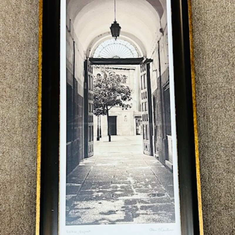 Portico Espana Photograph in Frame
Brown Sepia White Size: 12 x 25H
Artist: Alan Blaustein