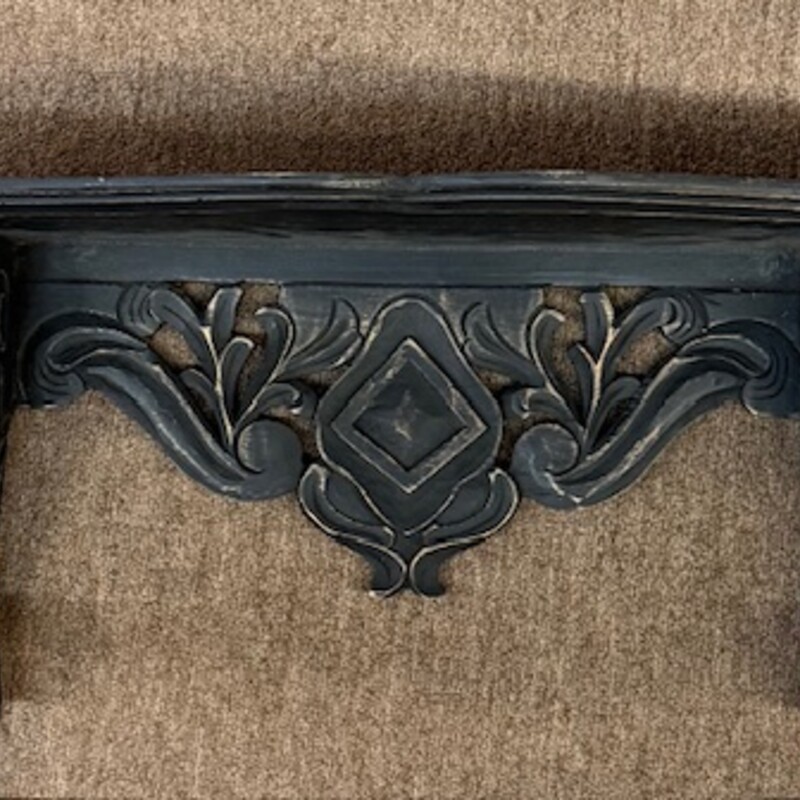 Hand Carved Wood Shelf
Black
Size: 23.5x9.5H