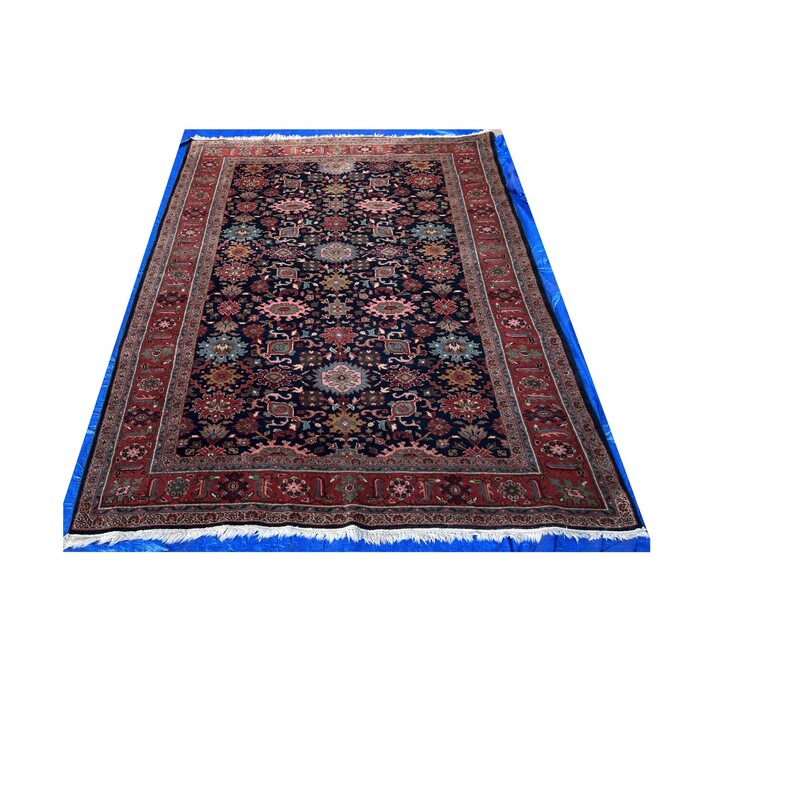 Handmade Wool Rug, MultiBlk, Size: 6 X 8.8