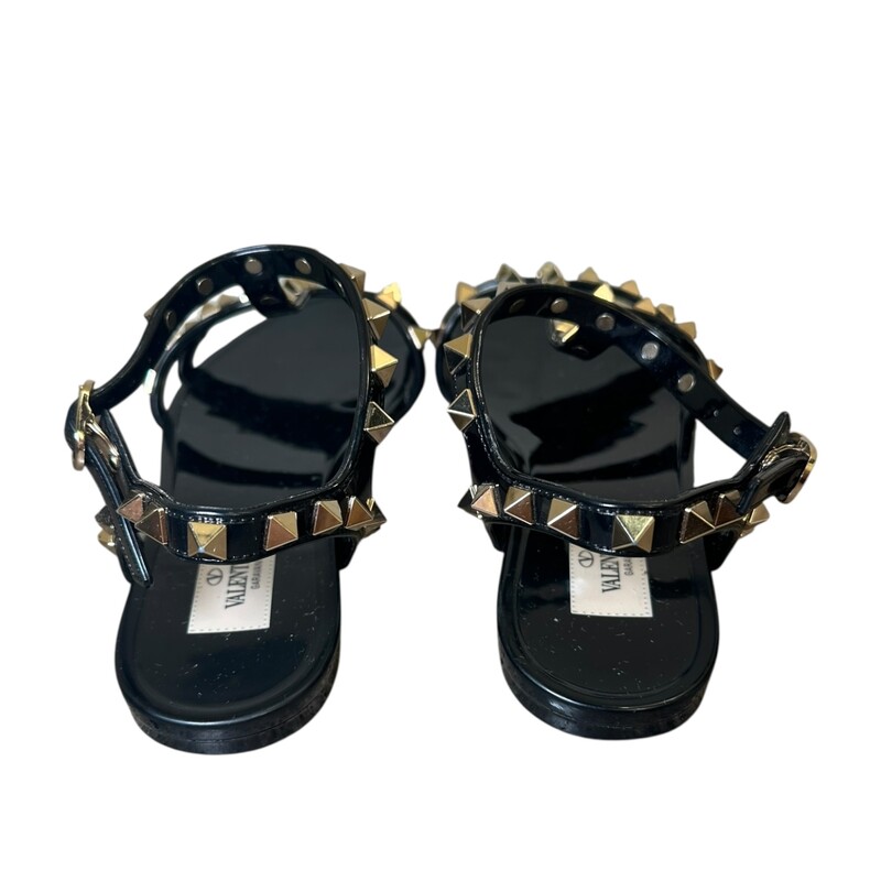 Valentino Rockstud Sandals Black<br />
<br />
Size 36<br />
<br />
In very good condition. Light scratching to the plastic.<br />
<br />
Does not come with original dust bag or box.