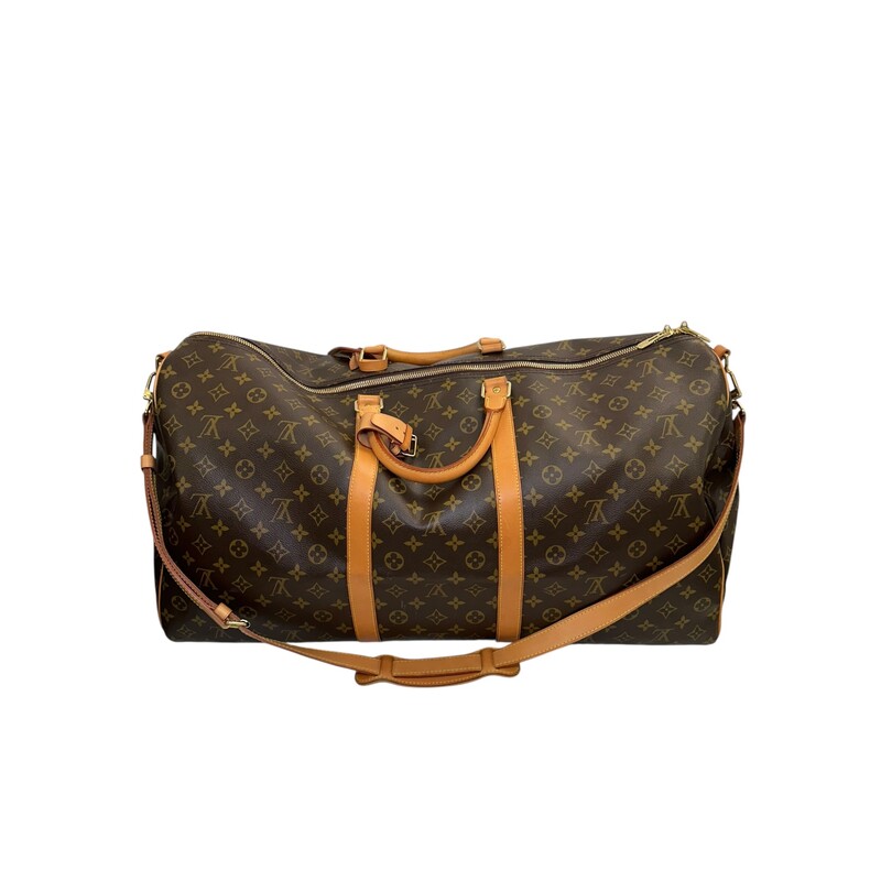 Louis Vuitton Bandouliere 60 Monogram<br />
<br />
Code:  MB0055<br />
<br />
Dimensions:<br />
Base length: 24 in<br />
Height: 11.75 in<br />
Width: 10.25 in<br />
Drop: 5.5 in<br />
Drop: 20 in<br />
<br />
In very good condition. Light wear to the leather and stains on the interior.<br />
<br />
Does not come with the dust bag or box.