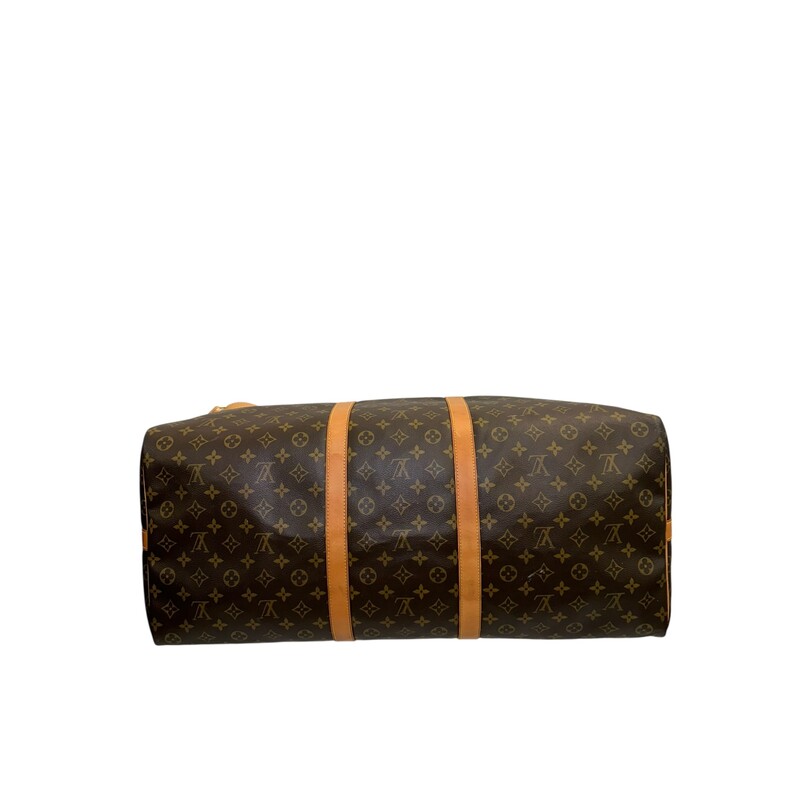 Louis Vuitton Bandouliere 60 Monogram<br />
<br />
Code:  MB0055<br />
<br />
Dimensions:<br />
Base length: 24 in<br />
Height: 11.75 in<br />
Width: 10.25 in<br />
Drop: 5.5 in<br />
Drop: 20 in<br />
<br />
In very good condition. Light wear to the leather and stains on the interior.<br />
<br />
Does not come with the dust bag or box.