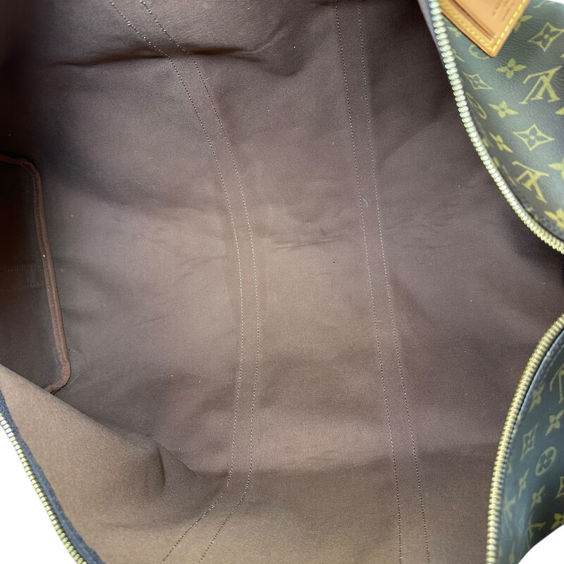 Louis Vuitton Bandouliere 60 Monogram<br />
<br />
Code:  MB0055<br />
<br />
Dimensions:<br />
Base length: 24 in<br />
Height: 11.75 in<br />
Width: 10.25 in<br />
Drop: 5.5 in<br />
Drop: 20 in<br />
<br />
In very good condition. Light wear to the leather and stains on the interior.<br />
<br />
Does not come with the dust bag or box.