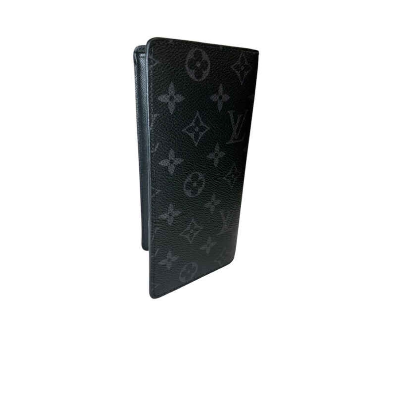 Louis Vuitton Brazza Monogram Eclipse<br />
<br />
Code:<br />
<br />
Dimensions:<br />
3.9 x 7.5 x 0.8 inches<br />
(Length x Height x Width)<br />
<br />
In very good condition. Light wear to the interior.<br />
<br />
Comes with the original dust bag. No box.
