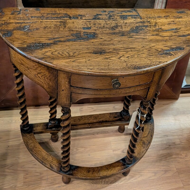 Antique Barley Twist 1/2, 1 Drawer, Gateleg
30w x 30h x 16-30d