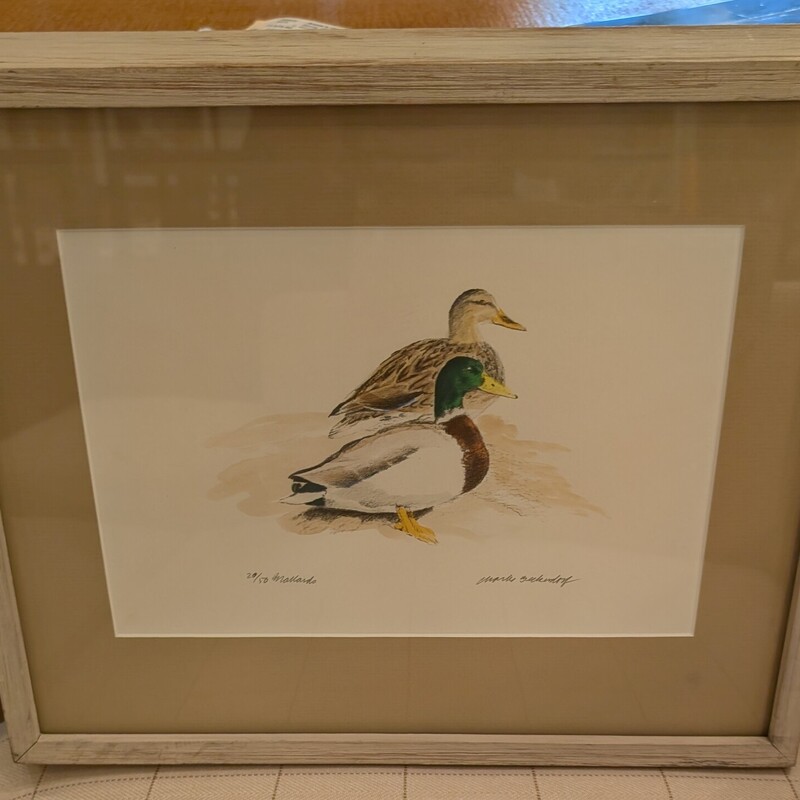 C. Beckendorf Mallards, Signed, Framed
16.5 x 13.5