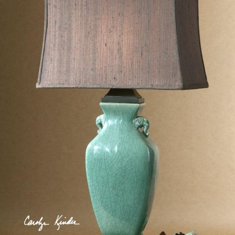 Uttermost Hastin Ceramic Table Lamp
Teal Brown Size: 16 x 34.5H
Matching lamp sold separately
Retails: $200+