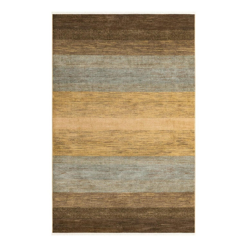 Unique Loom Farr Striped Rug
Brown Blue Polypropylene
Size: 6x9
Stain Resistent Spot Clean