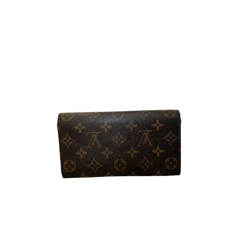 Louis Vuitton Sarah Monogram Long Wallet<br />
<br />
Date Code:<br />
<br />
Dimensions:7 L x 4.5 H inches<br />
<br />
In very good condition. Some corner wear.<br />
<br />
Does not come with the orignal dust bag or box.