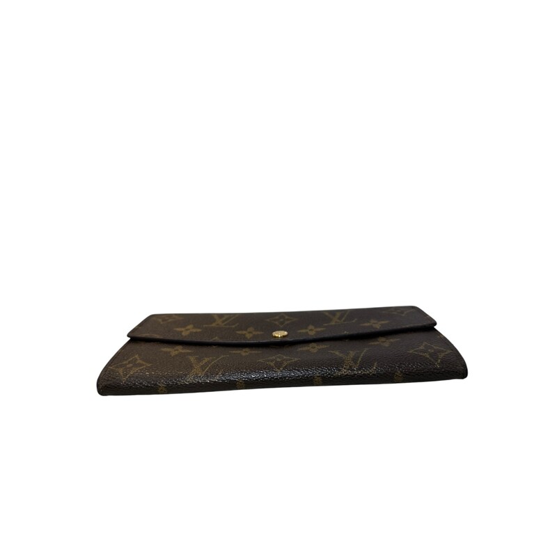 Louis Vuitton Sarah Monogram Long Wallet<br />
<br />
Date Code:<br />
<br />
Dimensions:7 L x 4.5 H inches<br />
<br />
In very good condition. Some corner wear.<br />
<br />
Does not come with the orignal dust bag or box.