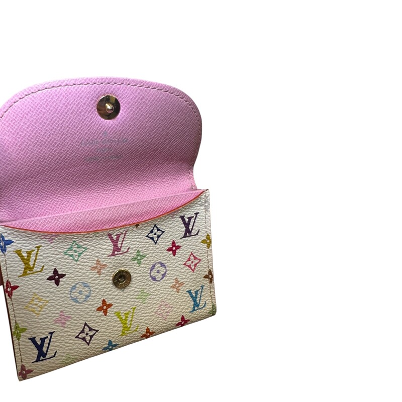 Louis Vuitton Murakami Snap Card Wallet<br />
<br />
Date Code: CA2059<br />
<br />
Dimensions: 4 L x 3 H inches<br />
<br />
In good condition. Light color transference on the coated canvas.<br />
<br />
Does not come with the original dust bag or box.