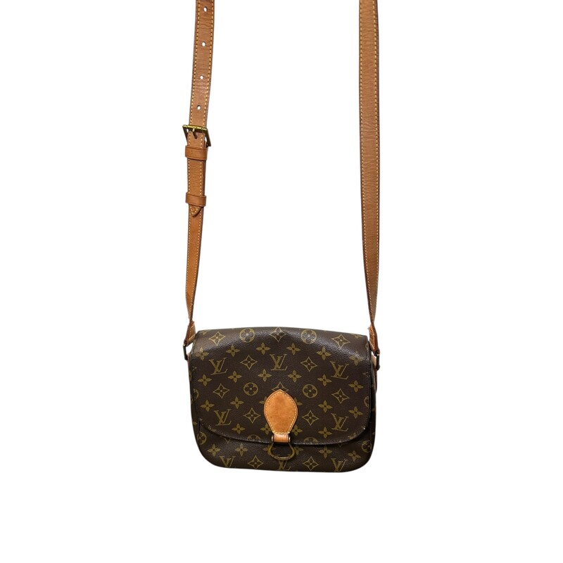 Louis Vuitton Saint Cloud  Monogram GM<br />
<br />
Date Code: TH0931<br />
<br />
Dimnensions:9 W x8.5 H x 2.7D inches<br />
<br />
In good condition. Some water marks on the leather and some interior peeling inside the interior pocket.<br />
<br />
Does not come with the original dust bag or box