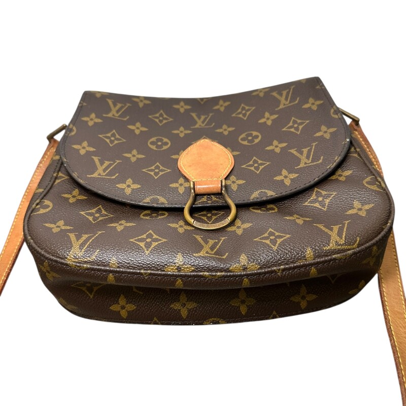 Louis Vuitton Saint Cloud  Monogram GM<br />
<br />
Date Code: TH0931<br />
<br />
Dimnensions:9 W x8.5 H x 2.7D inches<br />
<br />
In good condition. Some water marks on the leather and some interior peeling inside the interior pocket.<br />
<br />
Does not come with the original dust bag or box