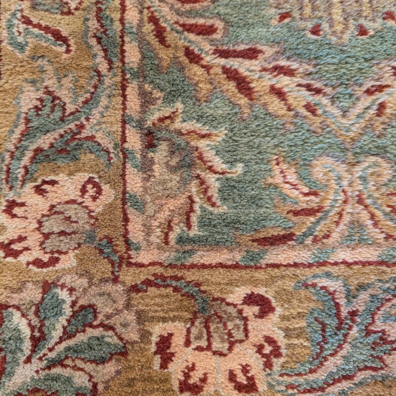 Handmade Wool Runner, Greens, Size: 3 X 10