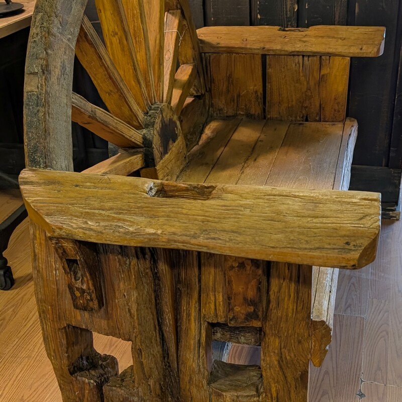 Rustic Wagon Wheel, Handmade, Vintage<br />
55 x 24 x 42h