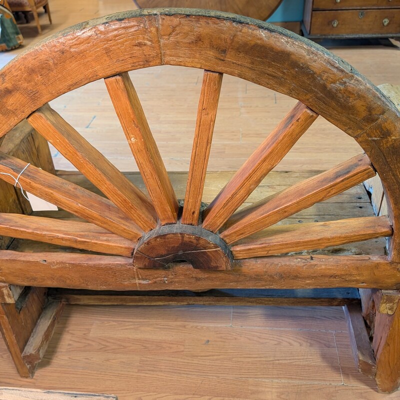 Rustic Wagon Wheel, Handmade, Vintage<br />
55 x 24 x 42h