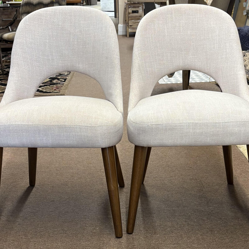 6 MCM Linen Dining Chairs