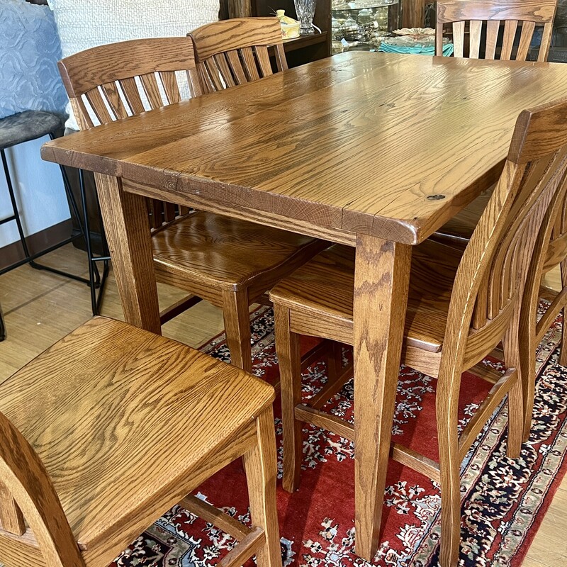 Table/6Chairs Counter Height, 7 Pc Set,
Size: 54x36x36