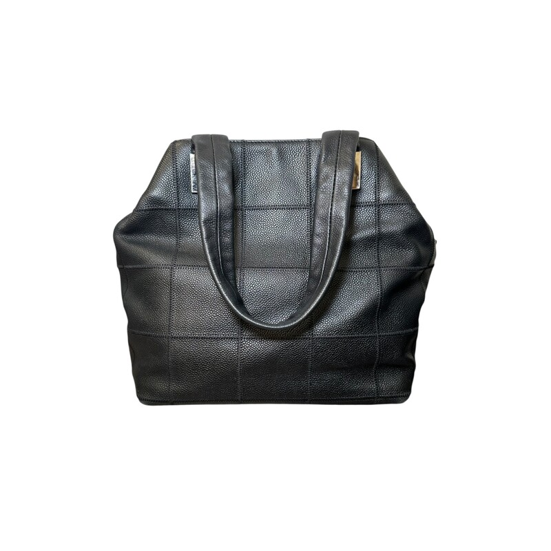 Chanel Leather Square Stitch Shoulder Bag<br />
<br />
Serial Code: 8735***<br />
<br />
Dimensions:14 L x 12 H<br />
<br />
In very good condition. Some corner wear, some scratching on the hardware and interior marks.<br />
<br />
Does not come with the original duat bag or box.