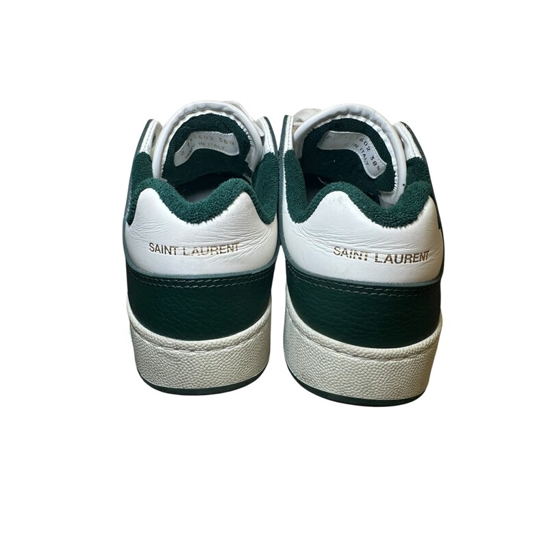 Saint Laurent SL/61 Perforated Green Sneakers<br />
<br />
Size: 38.5<br />
<br />
Code:<br />
P0 713602<br />
<br />
In very good condition. Light wear to interior and scuffs on sides.<br />
<br />
Does not come with the original dust bag or box.
