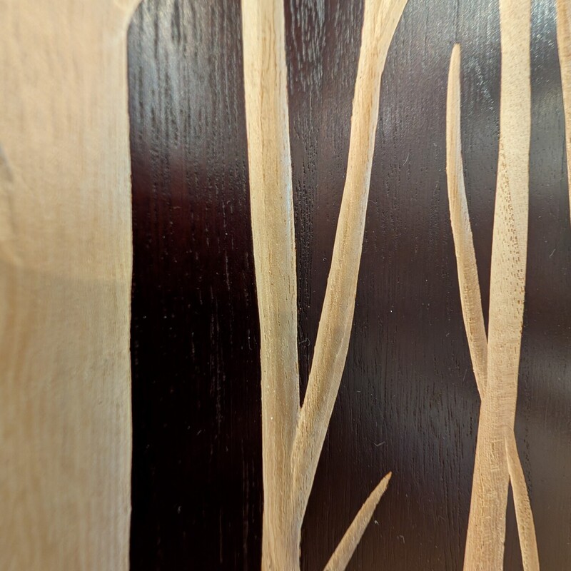 Modern Carved Tree 3pc, Blk/tan, 3 Panels<br />
18in each X 3 59h
