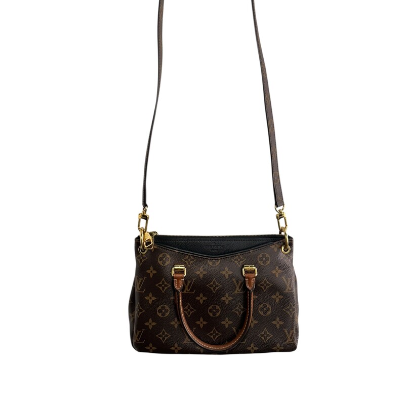 Louis Vuitton Pallas Monogram BB<br />
<br />
Date Code:SP4176<br />
<br />
Dimensions:<br />
<br />
Height: 7.5 x  9.75 x Depth: 3.25 inches<br />
<br />
In very good condition. Some  very minor scratching on hardware.<br />
<br />
Does not come with original dust bag or box.<br />
<br />
Does not come with original dust bag or box .