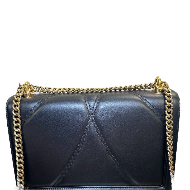 Dolce & Gabbana Devotion Lambskin Crossbody<br />
<br />
Dimensions:5.7H x 8.3 W x 1.2 D inches<br />
<br />
In excellent condition. Very faint scratching on the hardware.<br />
<br />
Comes with the original dust bag and box.