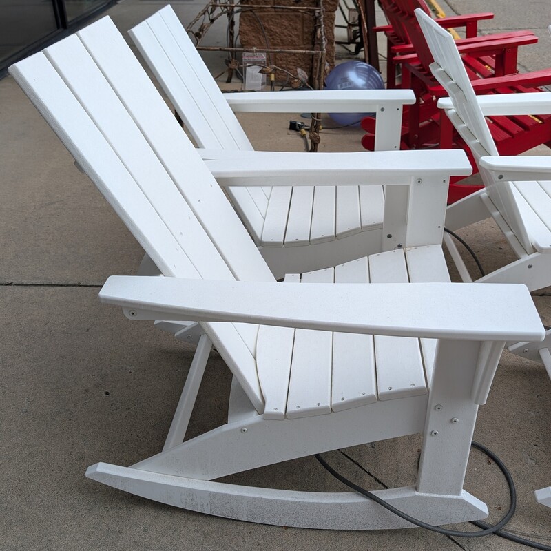 Polywood Adirondack Modern Chair, White, Rocker<br />
30w x 35d x 37h