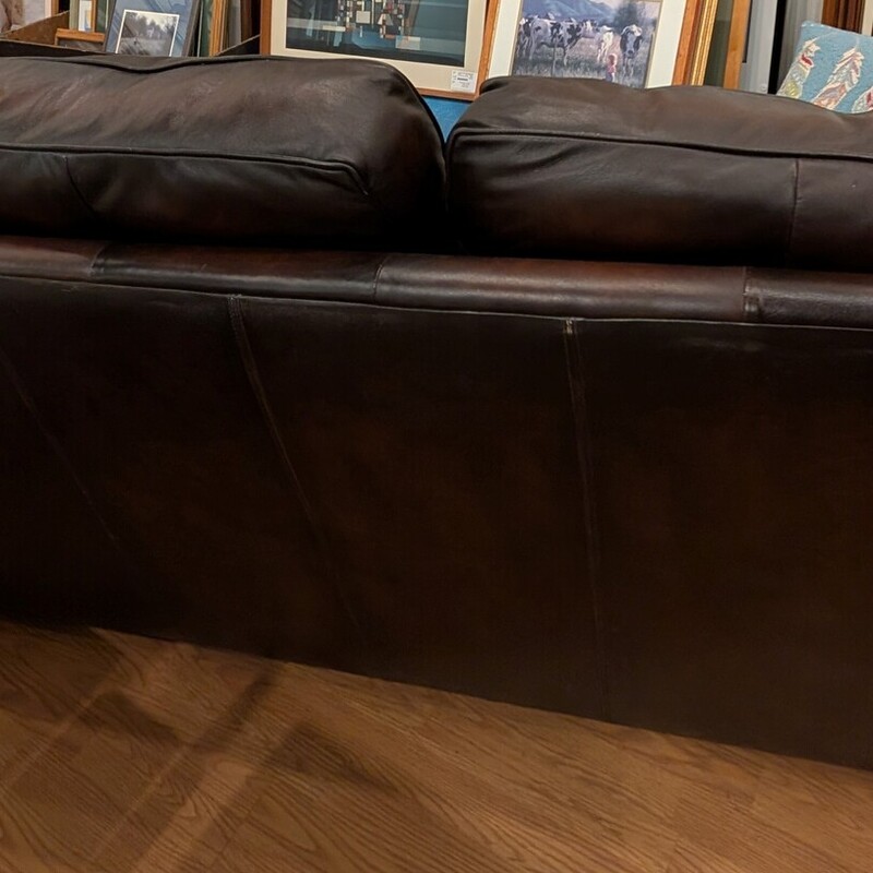 Studded Leather Sofa, Brown
8 Foot x 40d x 37h