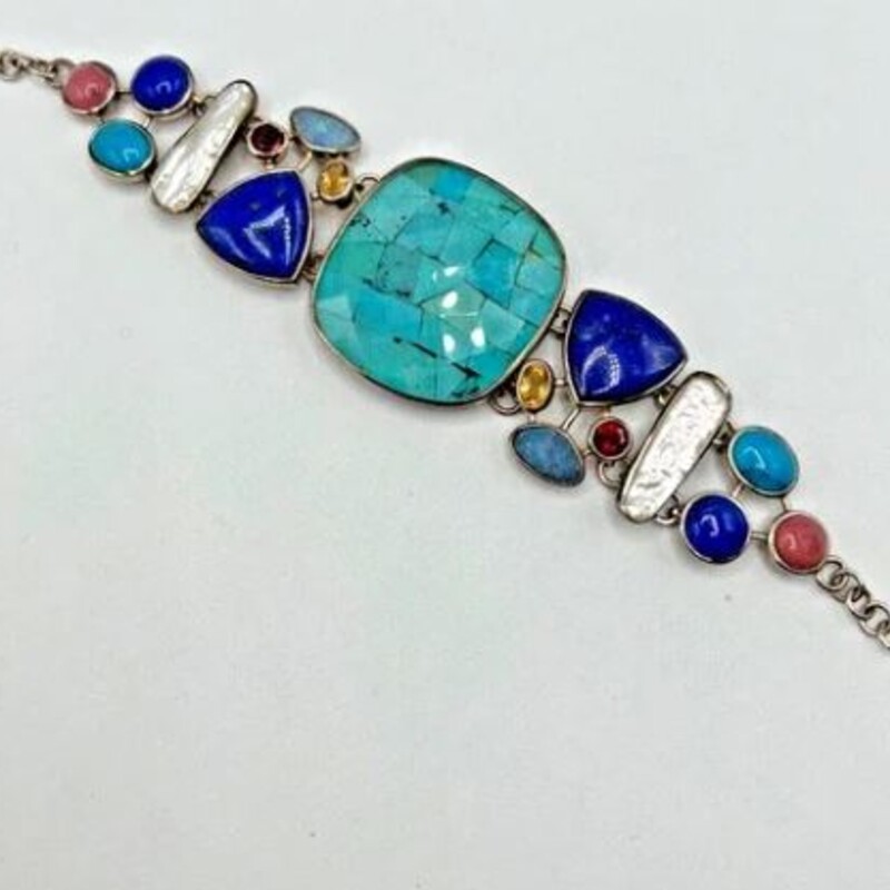 925 Whitney Kelly Multi Stones Bracelet
Blue Pink Silver Size: 7L