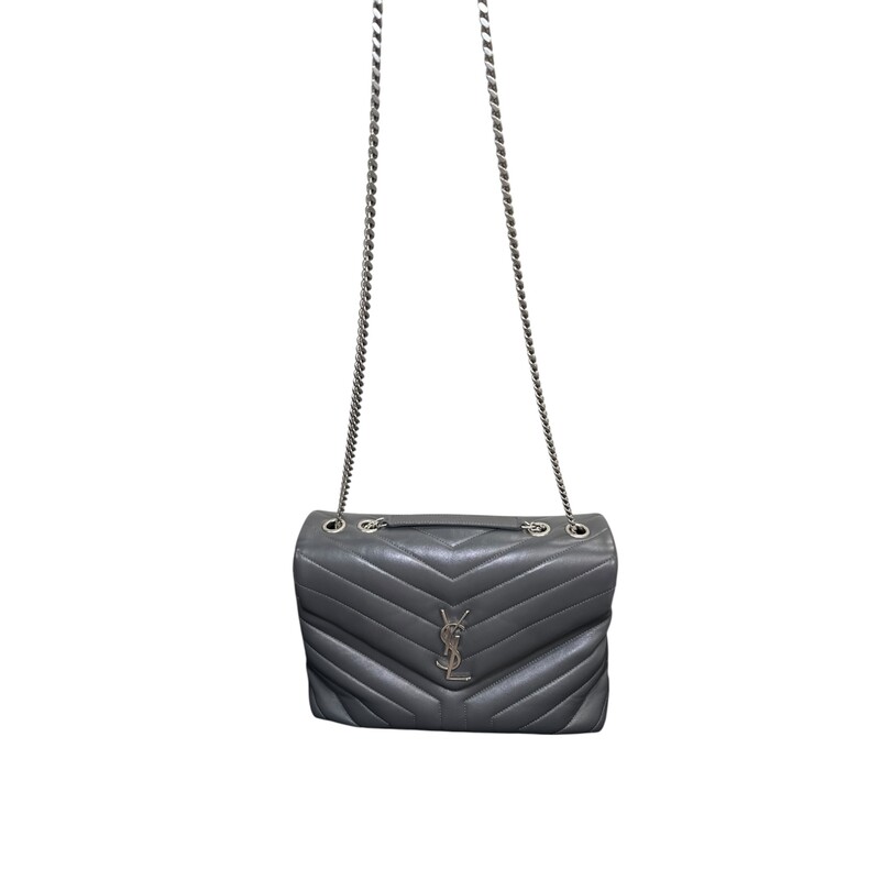 Saint Laurent Lou Quilted Medium Bag<br />
<br />
Style Code: GAB4872160418<br />
<br />
Dimensions: 11 L X 10 H inches<br />
<br />
In very good condition. Some minor marks inside the interior.<br />
<br />
Does not come with the original dust bag or box.