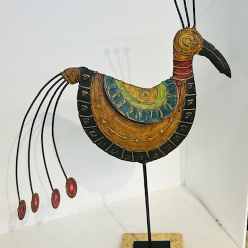 Metal Art Peacock On Stnd