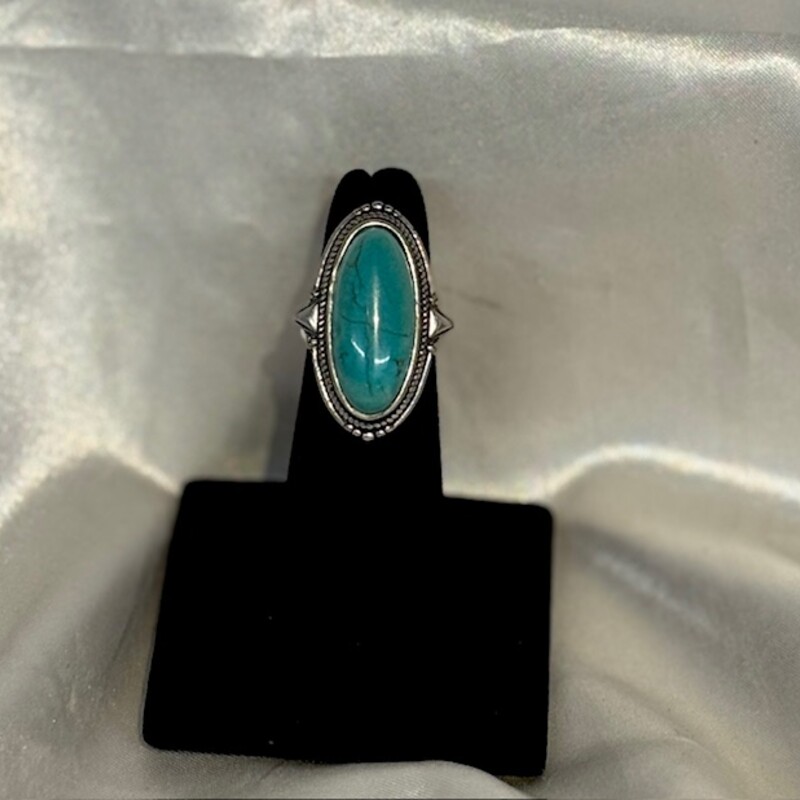 925 Turquoise Oval Ring