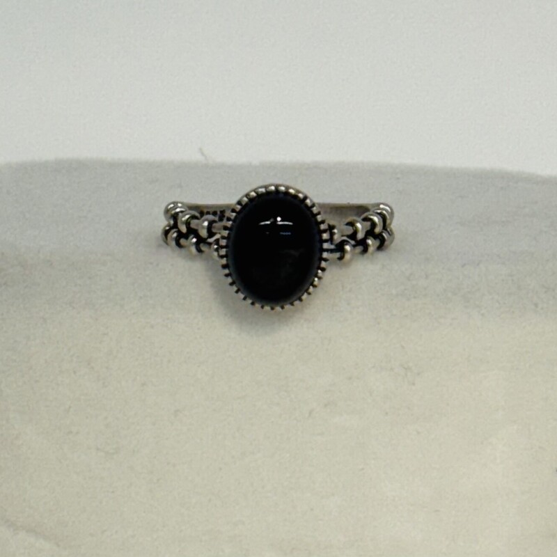 925 Oval Onyx Crosshatch