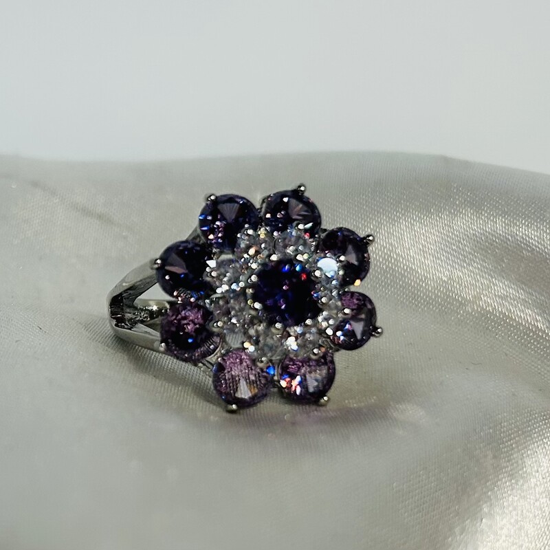 925 3D Flower Burst Ring