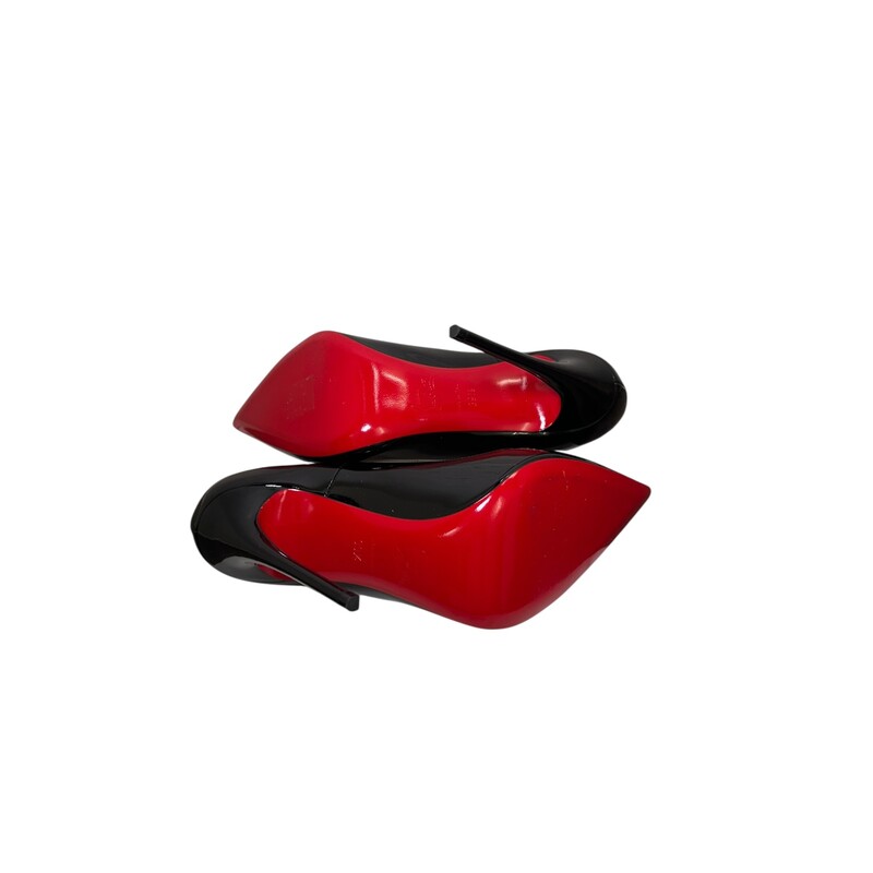 Louboutin So Kate 120 Black Patent<br />
<br />
Size: 39.5<br />
<br />
In excellent condition. Light wear to the bottom of the soles.<br />
<br />
Comes with the original dust bag or box.